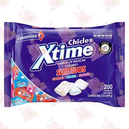 CHICLE XTIME BOLSA SURTIDO*200 CJ*12