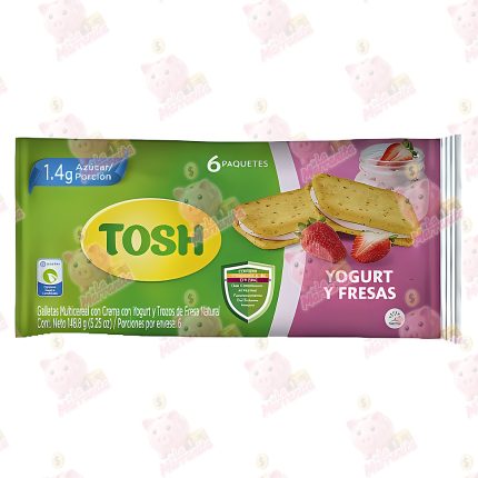 GALLETAS TOSH TIPO SANDWICH YOGURT FRESA*6 148G*24