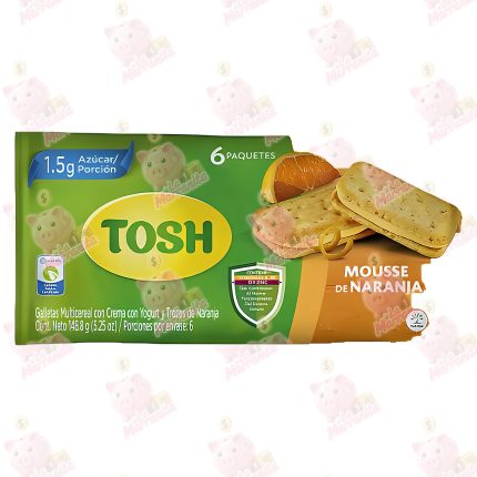 GALLETAS TOSH TIPO SADWICH MOUSE DE NARANJA*6 148GR*24