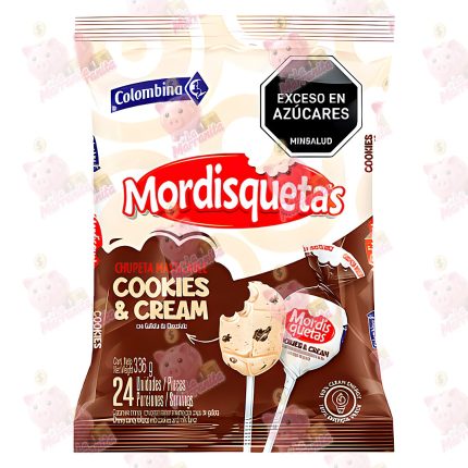 CHUPETA MORDISQUETAS COOKIES AND CREAM 336GR CJ*20