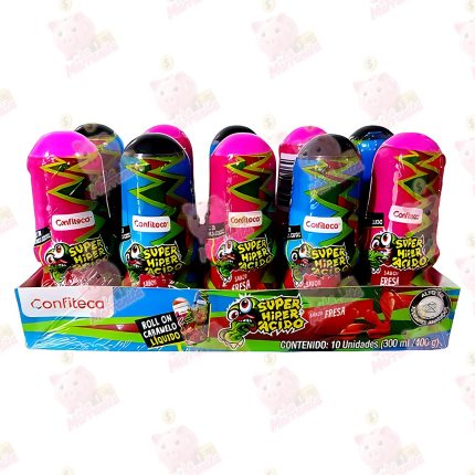SUPER HIPER ACIDO CARAMELO LIQUIDO FRESA*10 CJ*16