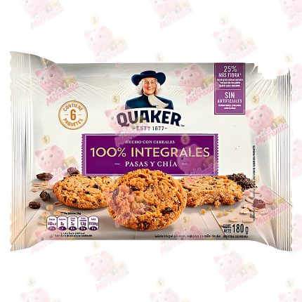 GALLETA QUAKER PASAS Y CHIA 180G