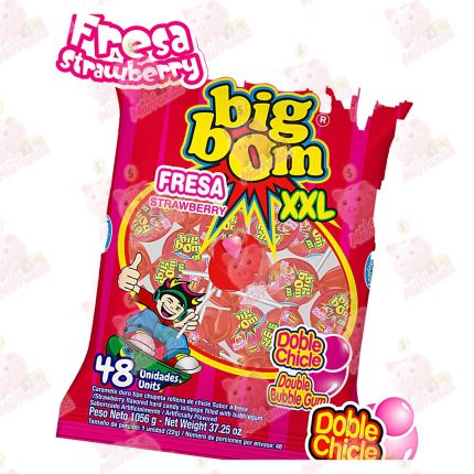 CHUPETA BIG BOM FRESA STRAWBERRY XXL *48 CJ*8