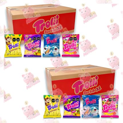 GOMAS TROLLI ROJO XXL (FRES,VALL,BANA,ANA&)*90GR CJ*14