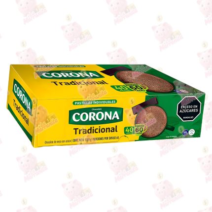 CHOCOLATE CORONA TRADICIONAL PASTILL*40 1000GR*10
