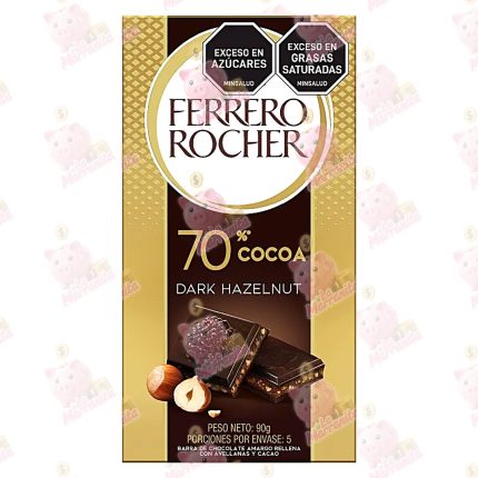 CHOCOLATE FERRERO 70% CACAO *90GR CJ*8