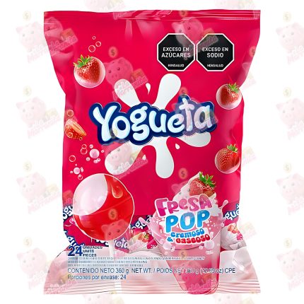 CHUPETA YOGUETA FRESA POP*24*16