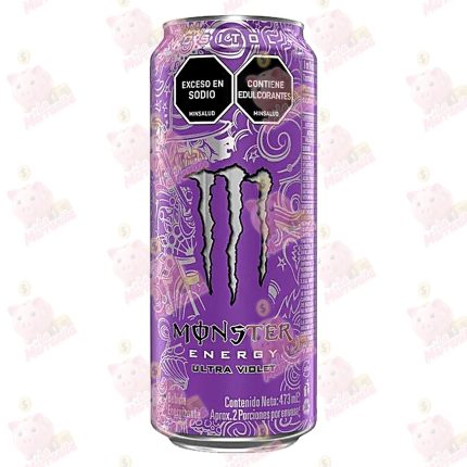 BEBIDA ENERGIZANTE UND MONSTER ULTRA VIOLET LT 473 ML .