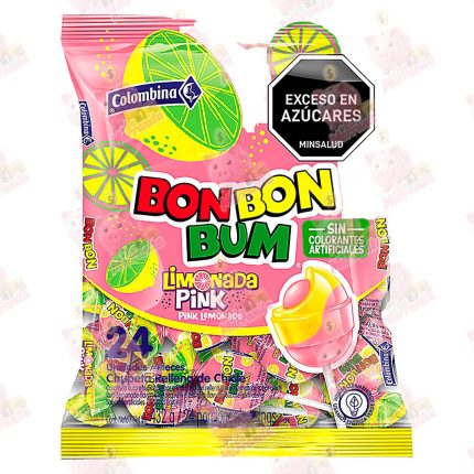 CHUPETA BONBONBUM LIMONADA PINK CJ*15